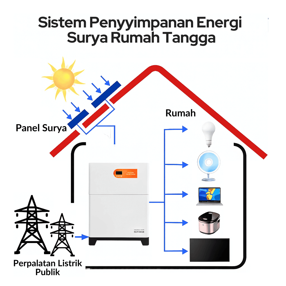 Inverter Hybrid All in One 5500W 48V Baterai LiFePO4 5.12KWh - Gambar 5