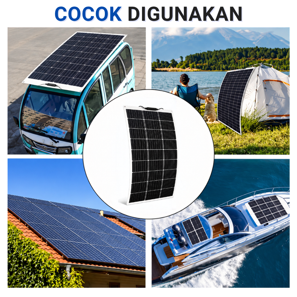 Solar Panel Flexible 100W 18V Monocrystalline Panel Surya Fleksibel Outdoor, Camping & Kendaraan - Gambar 5