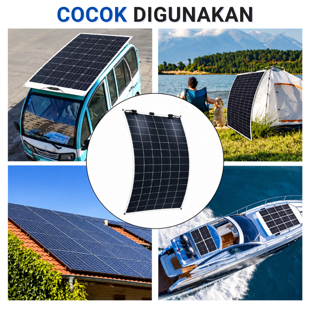 Solar Panel Flexible 300W 36V Monocrystalline Panel Surya Fleksibel Outdoor, Camping & Kendaraan - Gambar 5