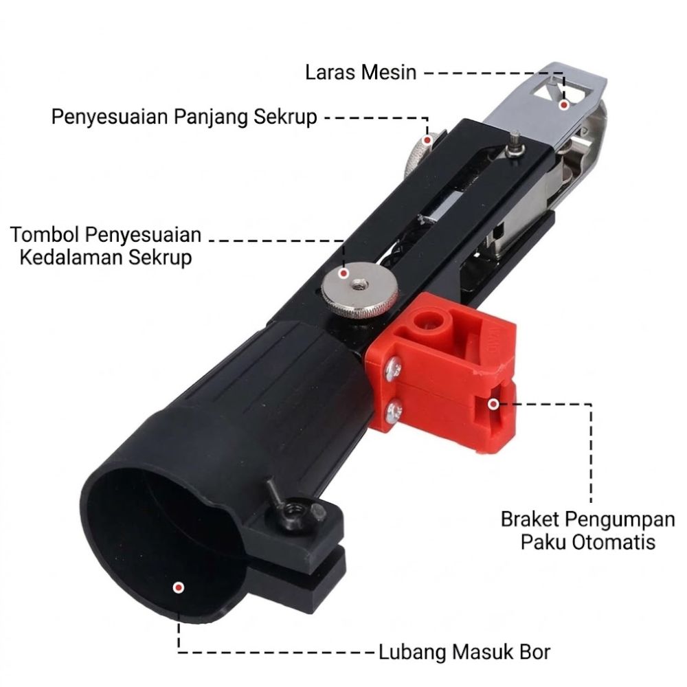 Adapter Bor Pasang Sekrup Otomatis Chain Screw Gun Gypsum Sekrup Kayu - Gambar 4