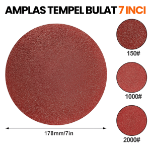 Amplas Tempel Perekat 7 Inci 180mm Tanpa Lubang Sanding Disc Grit 150 1000 2000