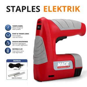 Staples Elektrik MACE 4.2V Cordless Baterai USB Charger Pertukangan Furniture Kerajinan