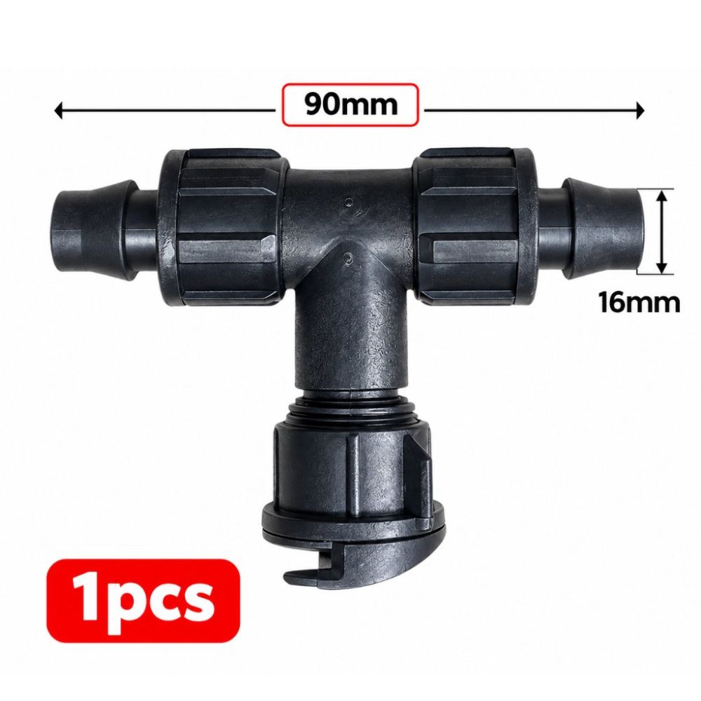 Konektor Selang Drip Irigasi Pertanian 16mm T Elbow Valve Stop Kran Sambungan - Gambar 2