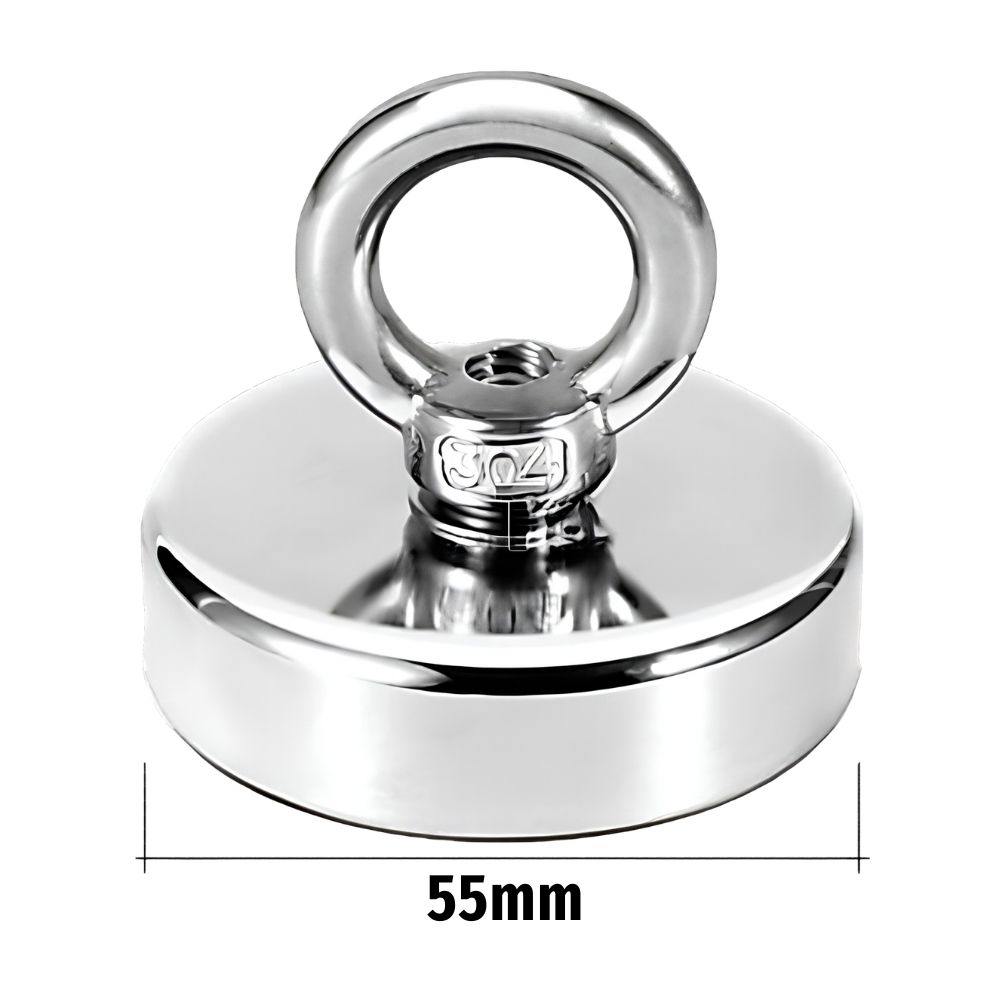 Magnet Neodymium Pancing Bulat dengan Kait Gantungan Strong Neodymium Magnet D42 D55 D90