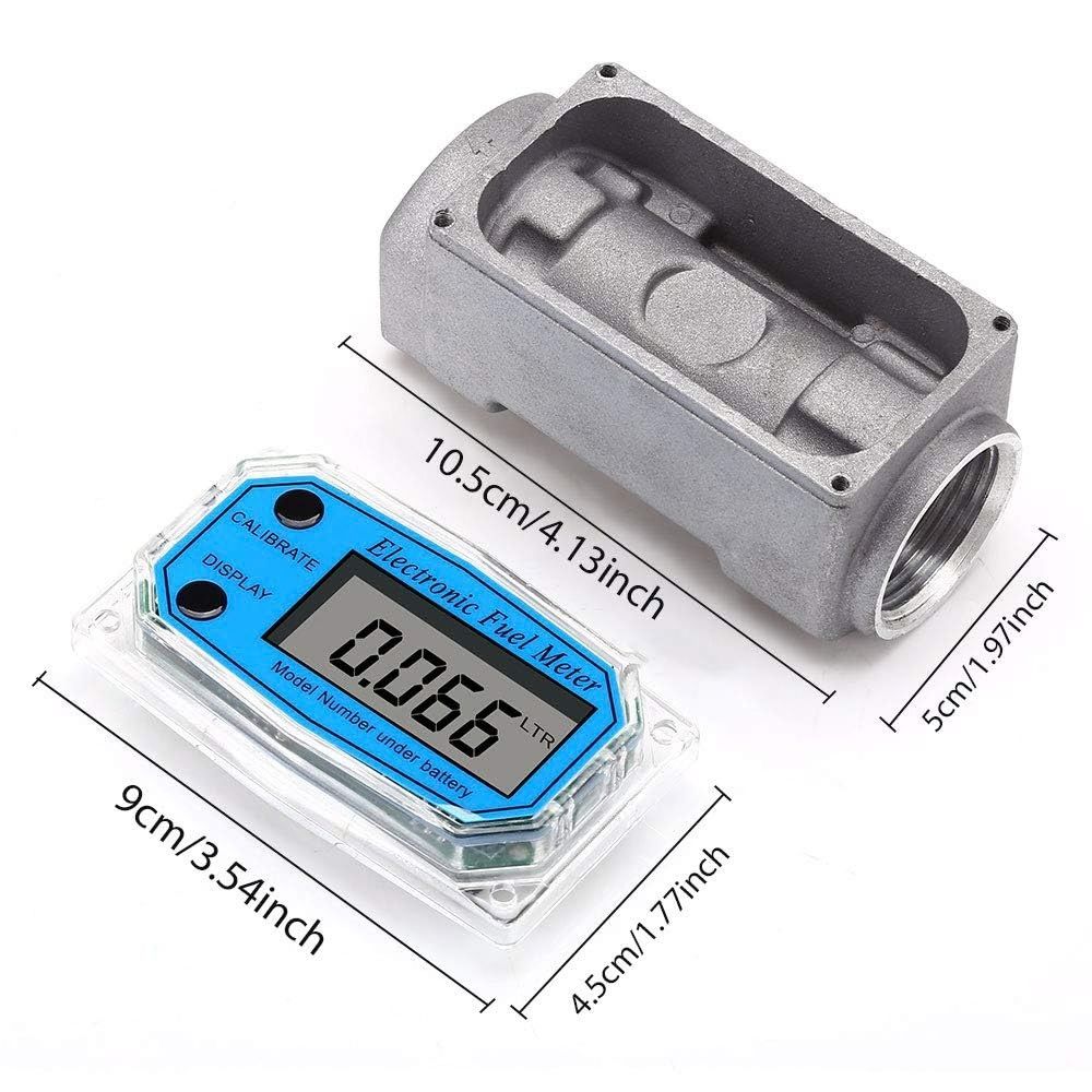 Digital Flowmeter Turbine Alat Pengukur Debit Cairan Bensin Solar Air Liquid Meter - Gambar 4