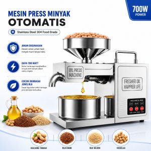 Mesin Pemeras Minyak Kemiri Wijen Press Oil Stainless Steel 700W Otomatis