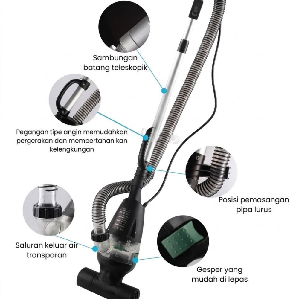 Vacuum Kolam Ikan JEBAO PC-03 Vacuum Pembersih Kotoran Dasar Kolam Renang - Gambar 4